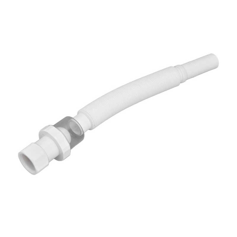 Sink Drain Pipe Laundry Drain Tube White Wash Basin Drain Hose with Securing Clip for Bathroom