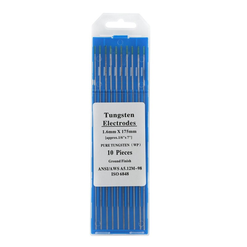 Électrodes de tungstène de soudage TIG tungstène pur (vert, WP) paquet de 10: Silver2