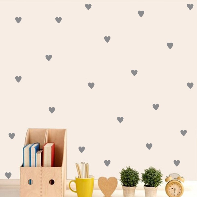 Cartoon Universe Planet Wall Sticker Kids Rooms Study Rooms Bedroom Decorations Wallpaper Mural Home Art Decals Nursery Stickers: 45pcs Silver heart