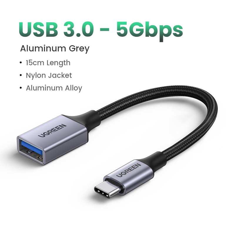 UGREEN USB C to USB 3.0 OTG Adapter Type C OTG Data Cable For Phone Oneplus iPhone 13 12 Pro Xiaomi USB C to USB OTG Cable: Blue