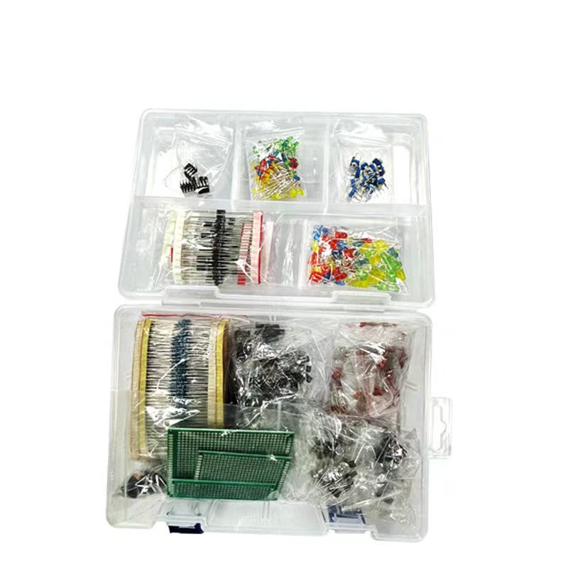1900 pcs Mega Electronic Component Kit including Assortment + Capacitors + Resistors + LED + Transistors + DC Jacks + PCB +opamp: PURPLE