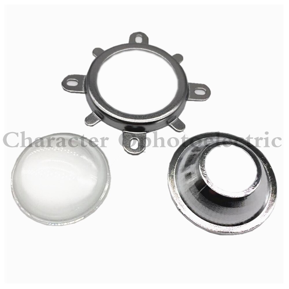 Lente de 44mm para Reflector de 50mm, colimador, soporte fijo de luz de para LED COB de 50W y 100W: 10W 80 degree