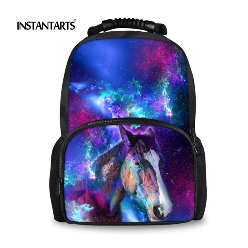 INSTANTARTS 3D Animal Wolf Lion Printing Backpack for Men Travel Laptop College Student Bagpack Universe Space Galaxy School Bag: CC3209A