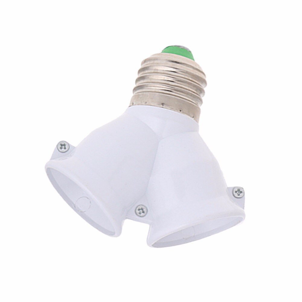 Yam Plastic + Metalen 220V 3A E27 Om Dubbele E27 Base Socket Extender Adapter Converter Led Light Bulb Lamp anti-Brandende