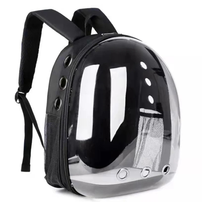 Bolsas de transporte transparentes para gatos, mochila espacial transpirable para mascotas, mochila portátil para cachorros y perros, bolsa de cápsula espacial para transporte de mascotas: Gris oscuro