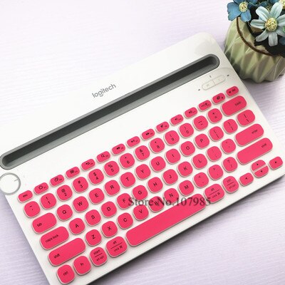 Tastatur Abdeckung Schutz Für Logitech K480 Bluetooth Multi-Gerät Tastatur Silikon Staubdicht kabellos Schreibtisch Staub haut Film: Rosa