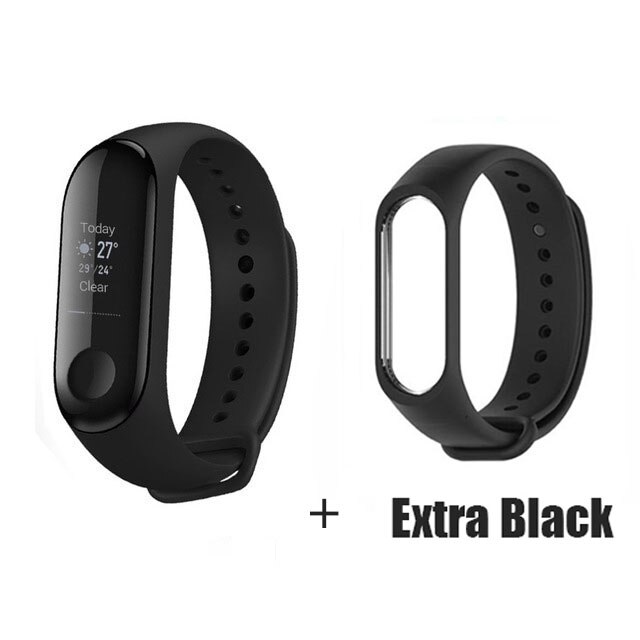 Xiaomi Mi Band 3 Fitness Tracker 50M Waterdichte Smart Band Smartband Oled Display Touchpad Hartslagmeter Polsbandjes Bracele: add black