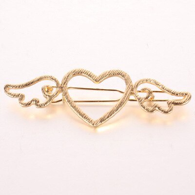 Coração de pêssego oco asa hairpin metal amor asas acessórios para o cabelo casamento nupcial acessórios para o cabelo feminino meninas headwear: Cor dourada amarelo claro