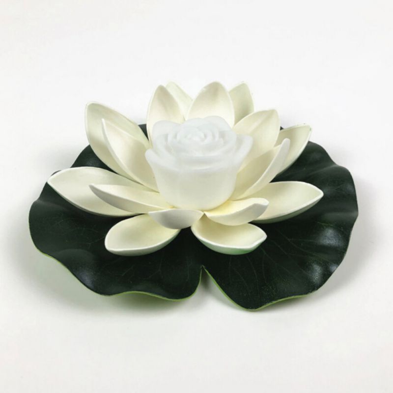 18cm Künstliche Lotus-förmigen Geändert Schwimm Blume LED Lampen Wasser Schwimmen Schwimmbad wünschen Licht Mit Einschließlich Batterie Blumen: W