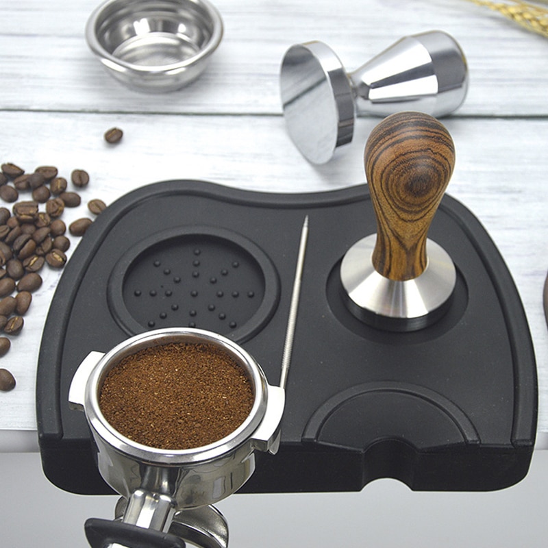 Coffee Press Powder Pad Anti-slip Corner Filler Mat Home Bar Silicone Espresso Coffee Tamper Mat Home Kitchen Coffee Accesories