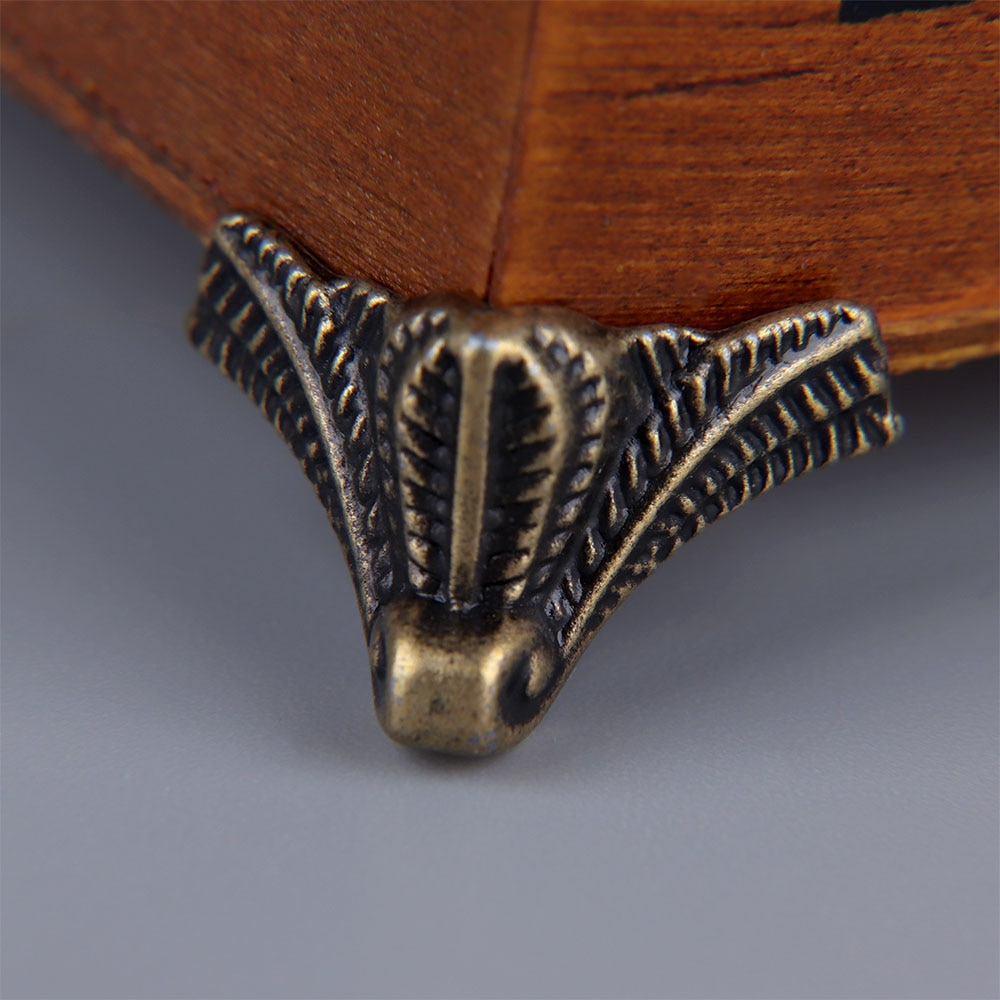 Boîtier en bois 4 pièces, boîte de protection d'angle, Antique support d'angle pour pieds et jambes, matériel d'ameublement coin pour pieds