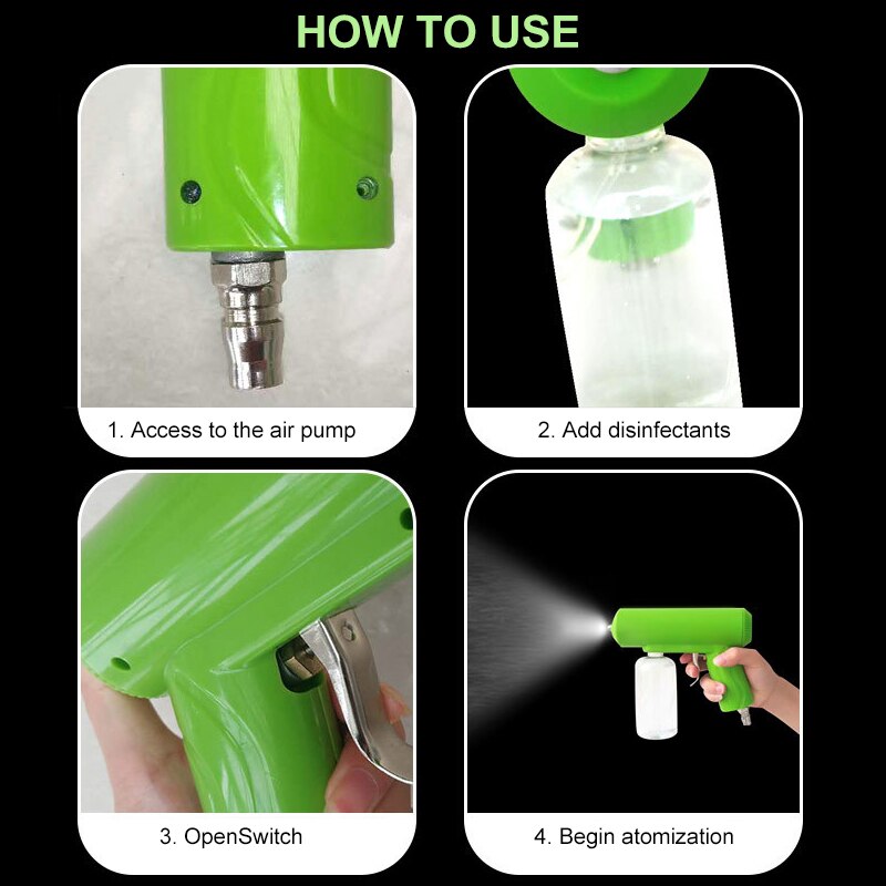 250ml bærbare nano spray desinfektion pistol forstøvningsdesinfektion nano damp spray pistol tåge maskine sprøjte til hjemmekontor