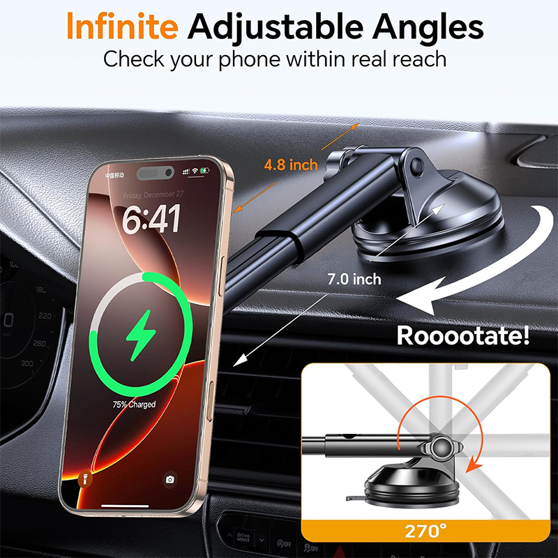 UYUXIO – chargeur de voiture magnétique puissant sans fil, 15W, Charge rapide, pour tableau de bord, pare-brise, support de téléphone pour iPhone 16 15 14 Pro Max