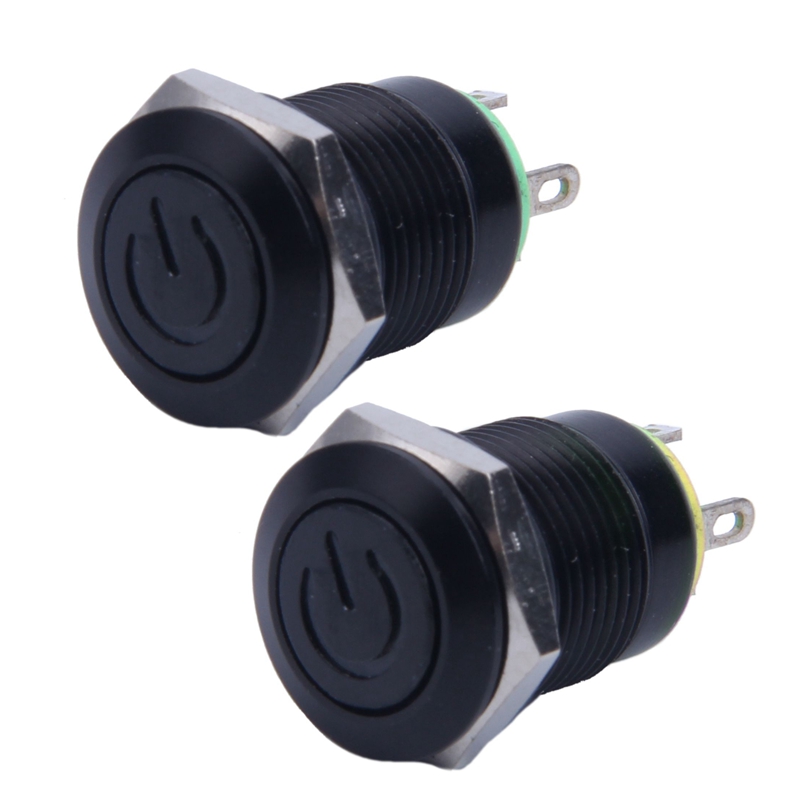 2 Pcs 12V 2A 9.5mm LED Metal Cap Power Momentary P... – Grandado
