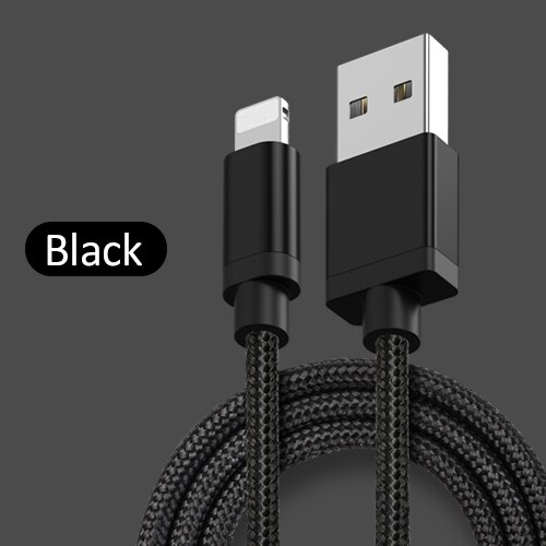 GUSGU Klassieke USB Kabel voor iPhone 7 Charger USB Data Kabel voor iPhone 7 8 6 6 s Plus Cord voor Opladen Telefoon voor Lightning Kabel: Black / 0.25 m