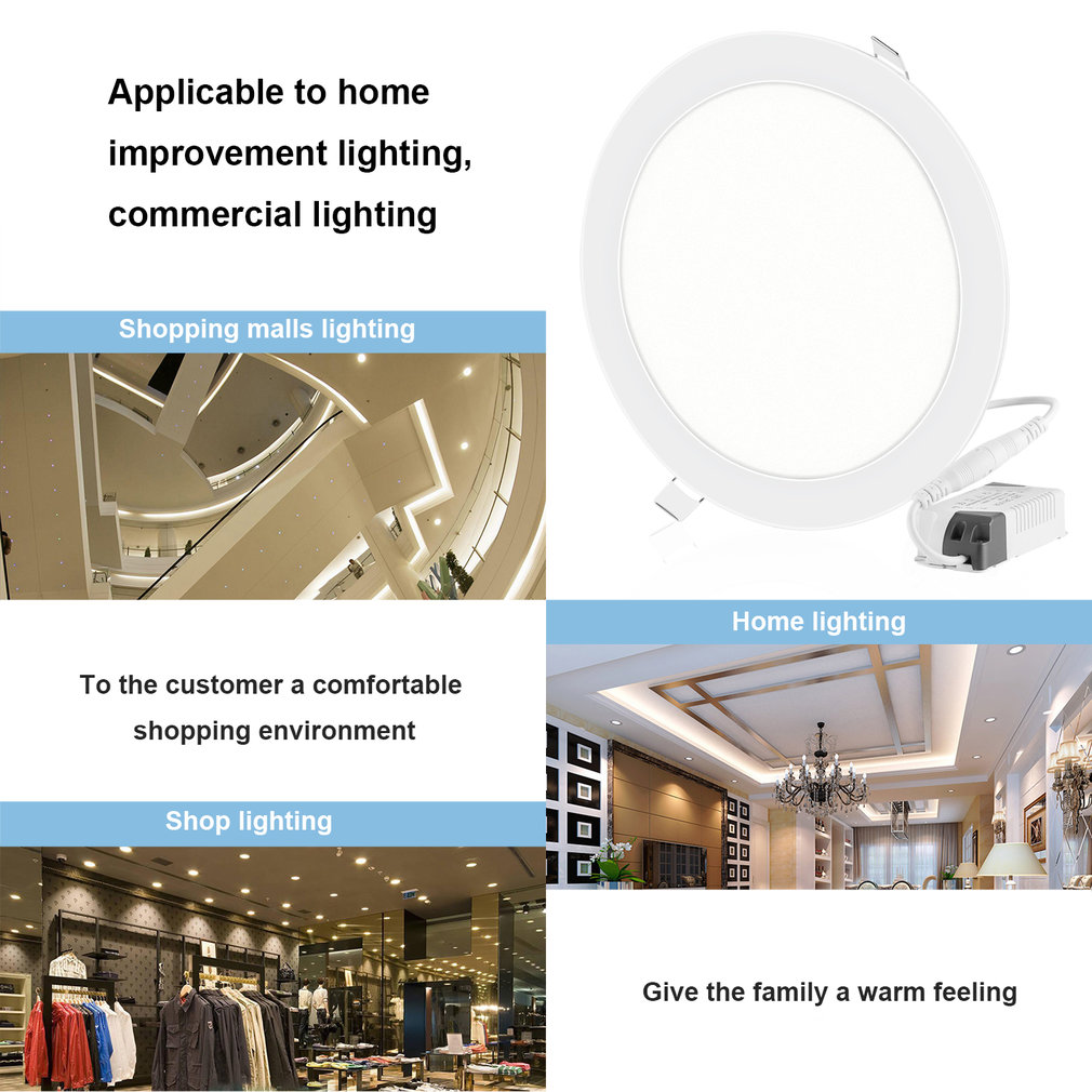 24W Super Heldere Ultra-Dunne Led-paneel Licht Plafond Lampen Verzonken Lichtpunt Kit Met Led Driver 275mm Open Gat Ronde