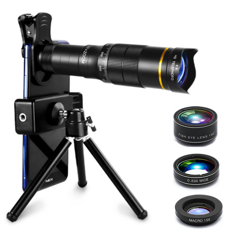 32X22X4K Professionele Telescoop Monoculaire Hd Zoom Telefoonlens Camera Telephoto Met Driepoot Metalen Telescoop Voor Toerisme