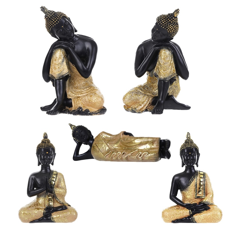 Boeddha Beeldje Sculptuur Zitten Boeddhabeeld Home Office Decor Indoor Standbeeld Ornament 15Cm Feng Shui Ornamenten Ambachten