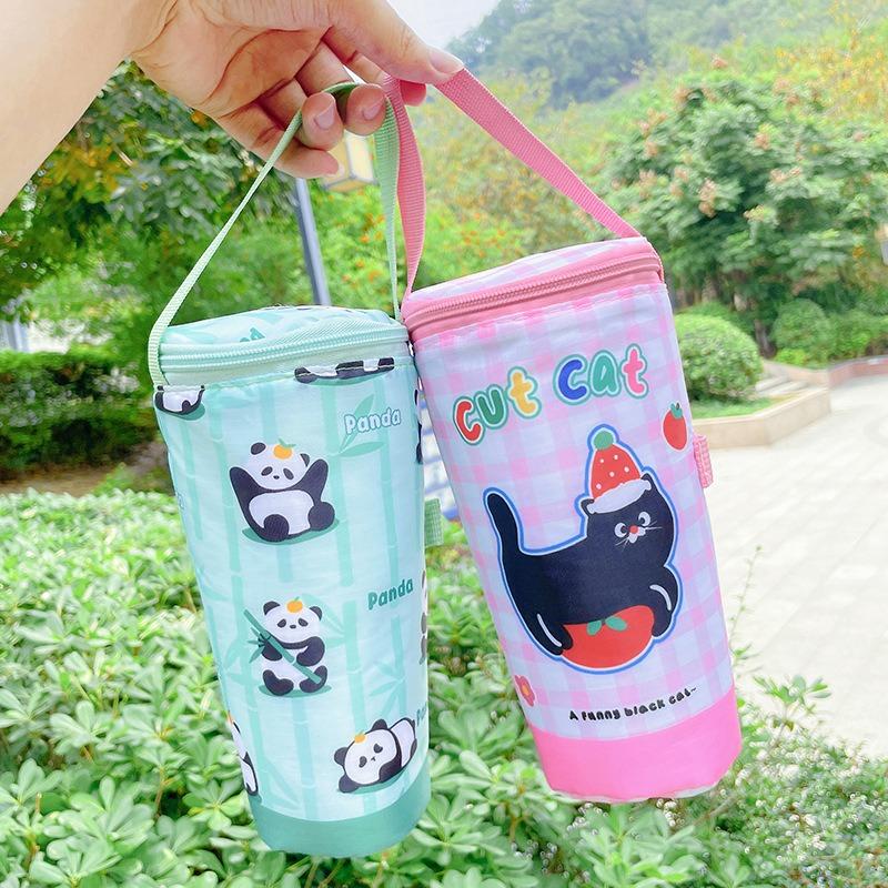 Bolsa de mano portátil para té de la leche, bolsa de preservación del calor, cubierta de taza aislada, bolsa para paraguas, bolso, accesorios para bebidas y acampada