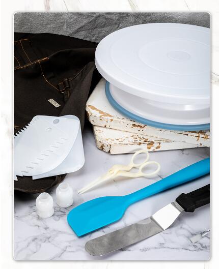 46pcs Multi-function Cake Decorating Kit Cake Turntable Set Pastry Tube Fondant Tool Kitchen Dessert Baking Pastry Supplies ZXH