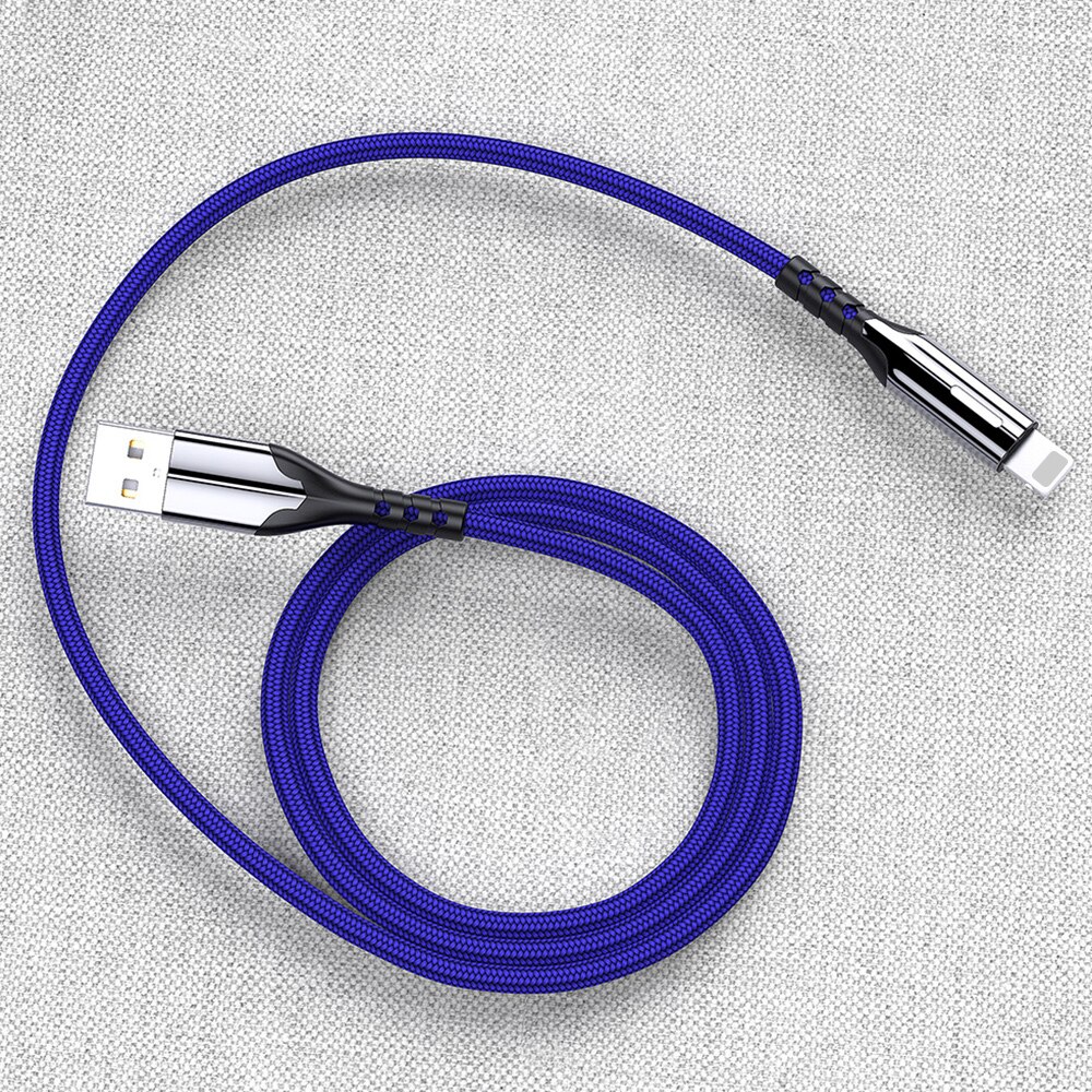 1M 2M 3M Dynamic LED Quick Charge Charger Cable For iPhone 7 8 6 6s Plus 11 X 5 5s SE iPad Origin Cord Wire Mobile Phone Cables: Blue / 3m