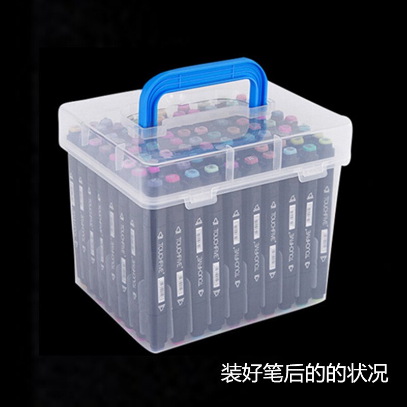 Mark Pen Special Transparent Box Compartment Box, Mark Pen Display Box, Hard Plastic Pencil Case 60 Colors 80 Colors