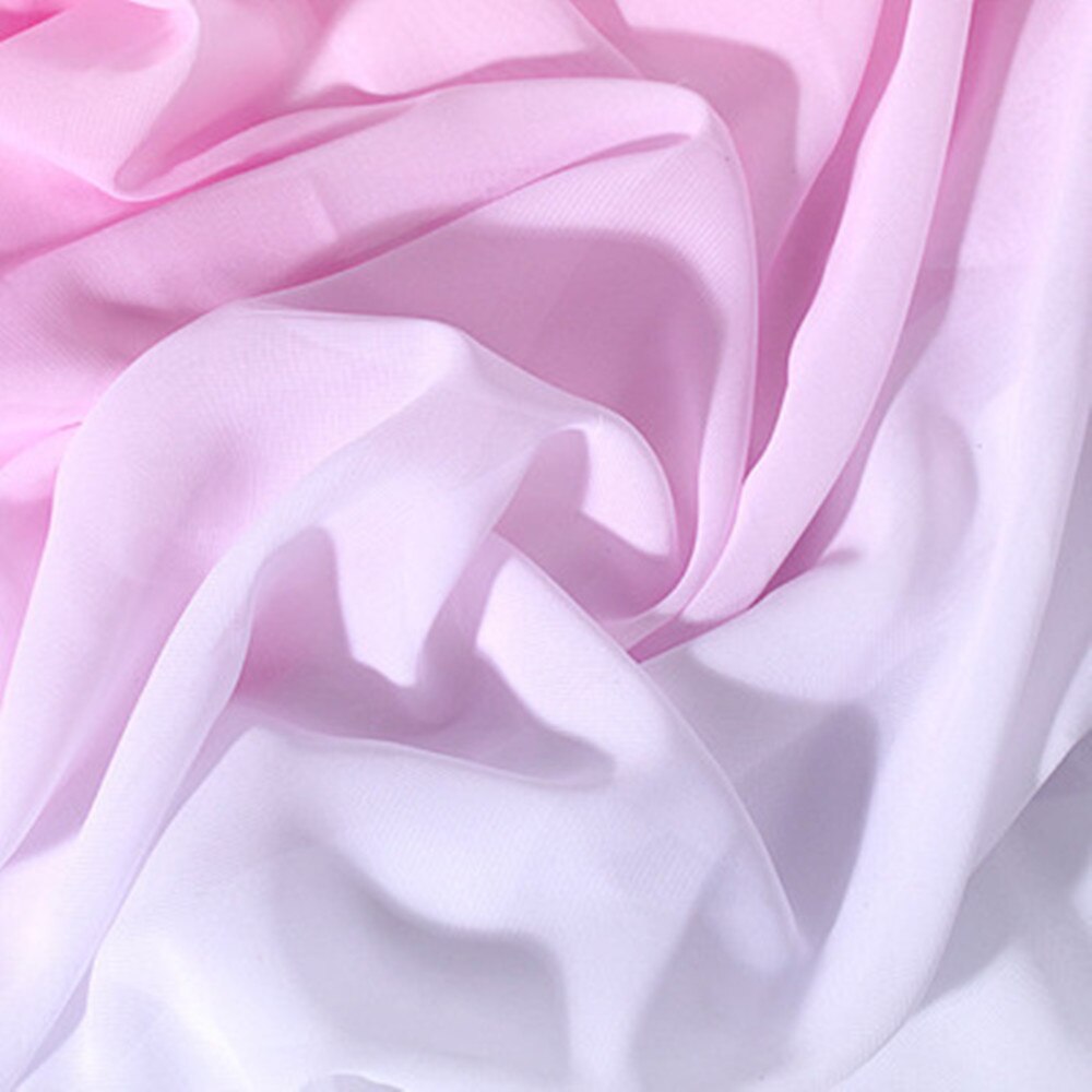 Pink Purple Gradient Chiffon Fabrics Light Thin Gauze Mesh Cloth Summer Garments Costumes Tissue DIY Sewing Textile 1 Meter Tiss