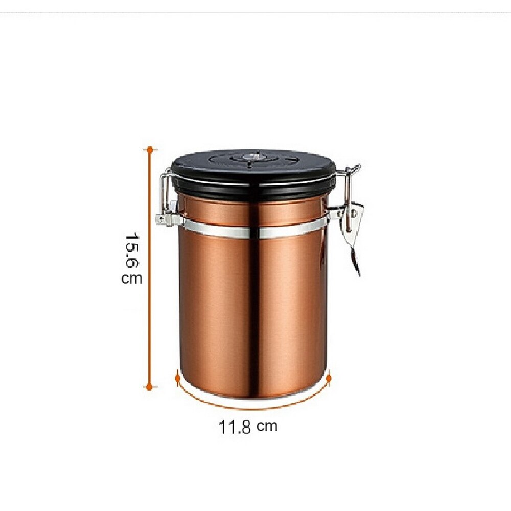 Sealed Tank Coffee Bean & Tea Sealed Can with Exhaust Valve Stainless Steel Sealed Tank Tea Leaf Cans Multifunction Food Jars