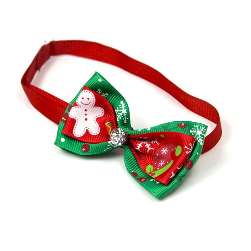 1PCS Adjustable Dog Cat Bow Tie Reflective Tape Neck Tie Pet Dog Bow Tie Pet Christmas Series Pet Bow Tie For Pet Accessories: 04 1pcs