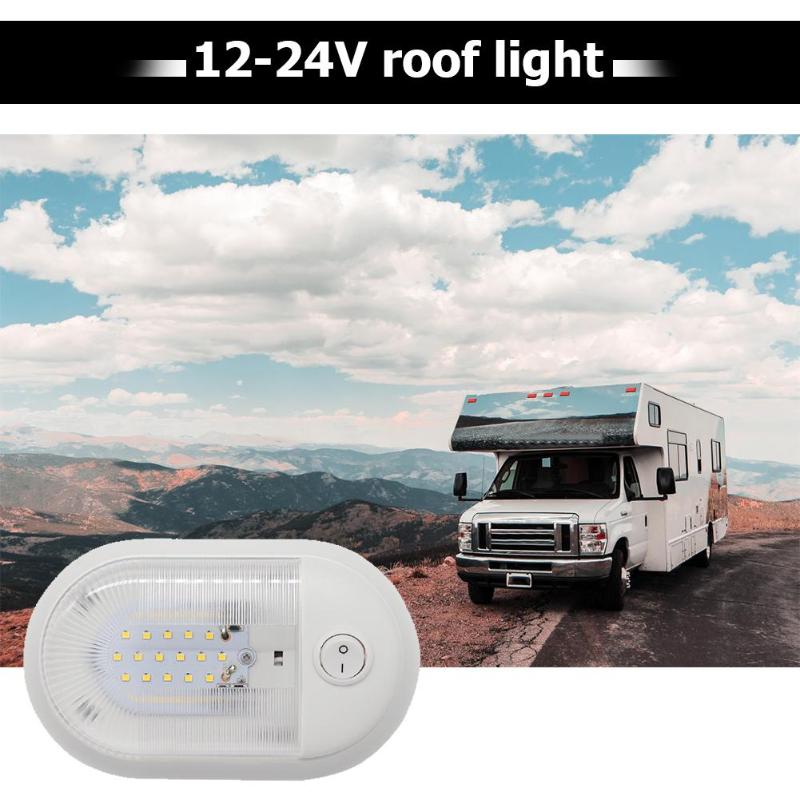 24 LED h7 led h4 led Ceiling Dome Light 12V/24V with On/Off Switch for RV Marine Yacht Camper Low Consumption and High Brightnes