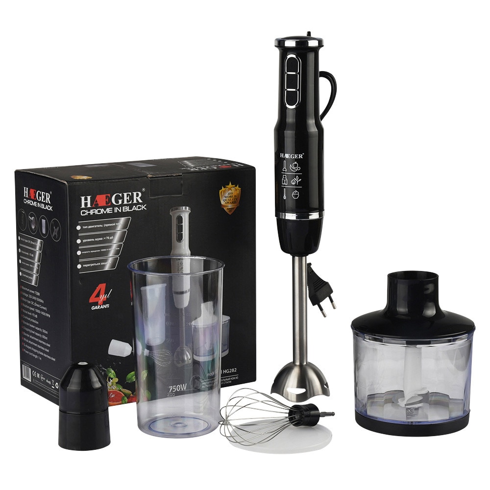 Proscenic mezclador de mano para palillo de la licuadora, mezclador portátil 4 en 1 de inmersión potente, para batidor de cocina, licuadora, batidor, licuadora, batidor para bebé