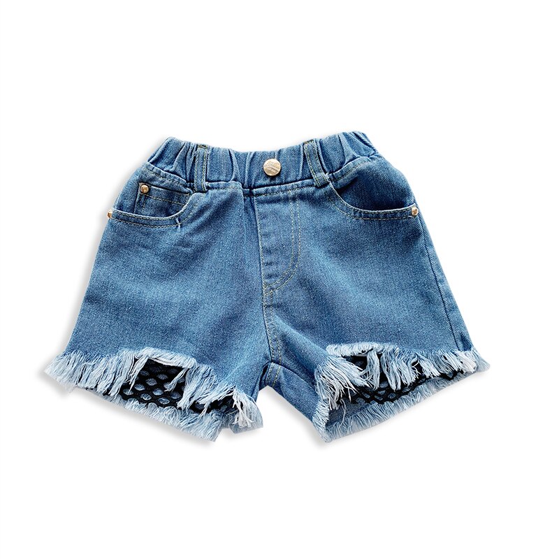 Cnfsnj sommer baby piger shorts til børn flået jeans til børn denim shorts til 3 4 5 6 7 8 år gamle baby tøj: 100cm