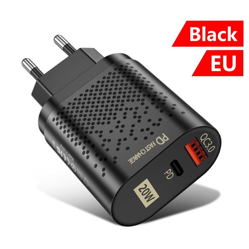 EU UNS UK Stecker PD20W Schnelle Lade Handy Ladegerät Quick Charge QC 3,0 Adapter Wand USB Ladegerät Für IPhone 12 Samsung Xiaomi: 05