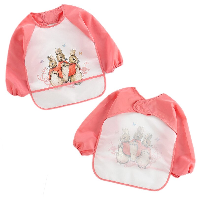 Warmom Leuke Cartoon Slabbers Waterdichte Baby Eten Bib Pocket Kinderen Tekening Lange Mouwen Schort Kids Burp Doek Baby Spullen