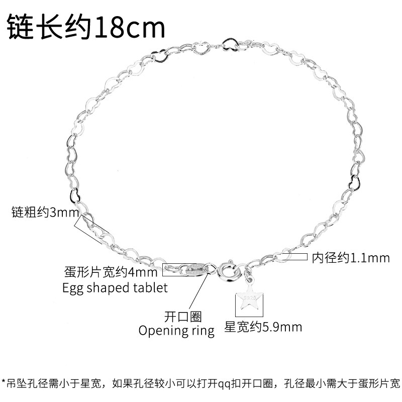 S925 Puur Zilver Temperament Mooie Liefde Ketting Hart Ketting Kruis Ketting Armband Sieraden Diy Accessoires Materiaal: silver