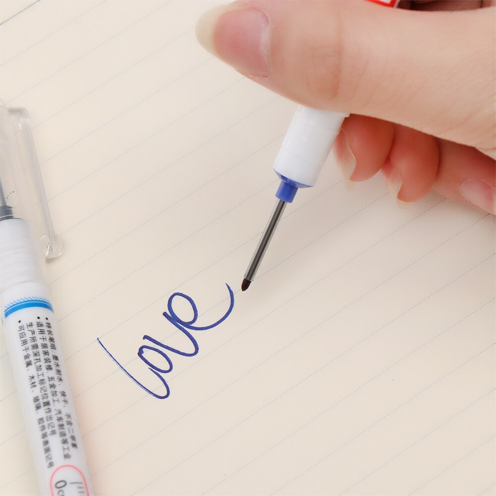 20mm Deep Hole Long Head Markers Multifunction Waterproof Quick-drying Marker for Paper Metal Glass Cotton Leather Woodworking