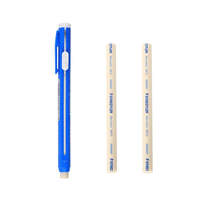 LifeMaster Staedtler Mars Plastic Pencil Lead Rubber Eraser Holder/Refill for Graphite on Paper &amp; Matt Drafting Film 528 50 Art: Holder and 2 refills