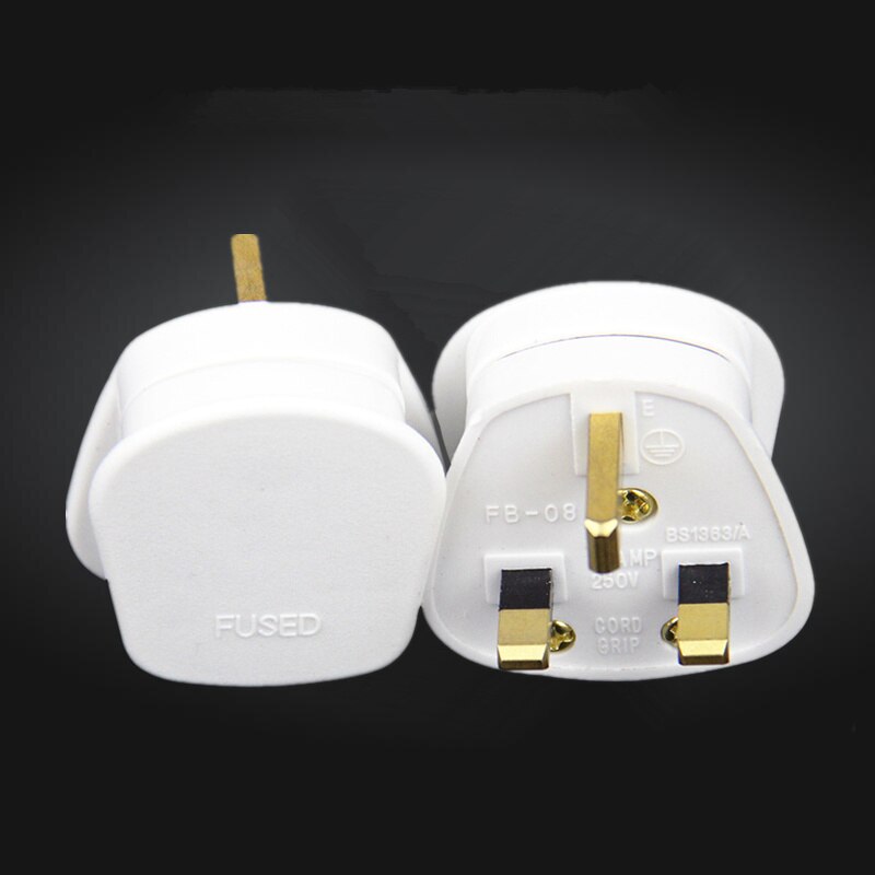 White 3 Pin UK Mains Top Plug 13A 13 AMP Appliance Power Socket Fuse Adapter Household,10 pcs