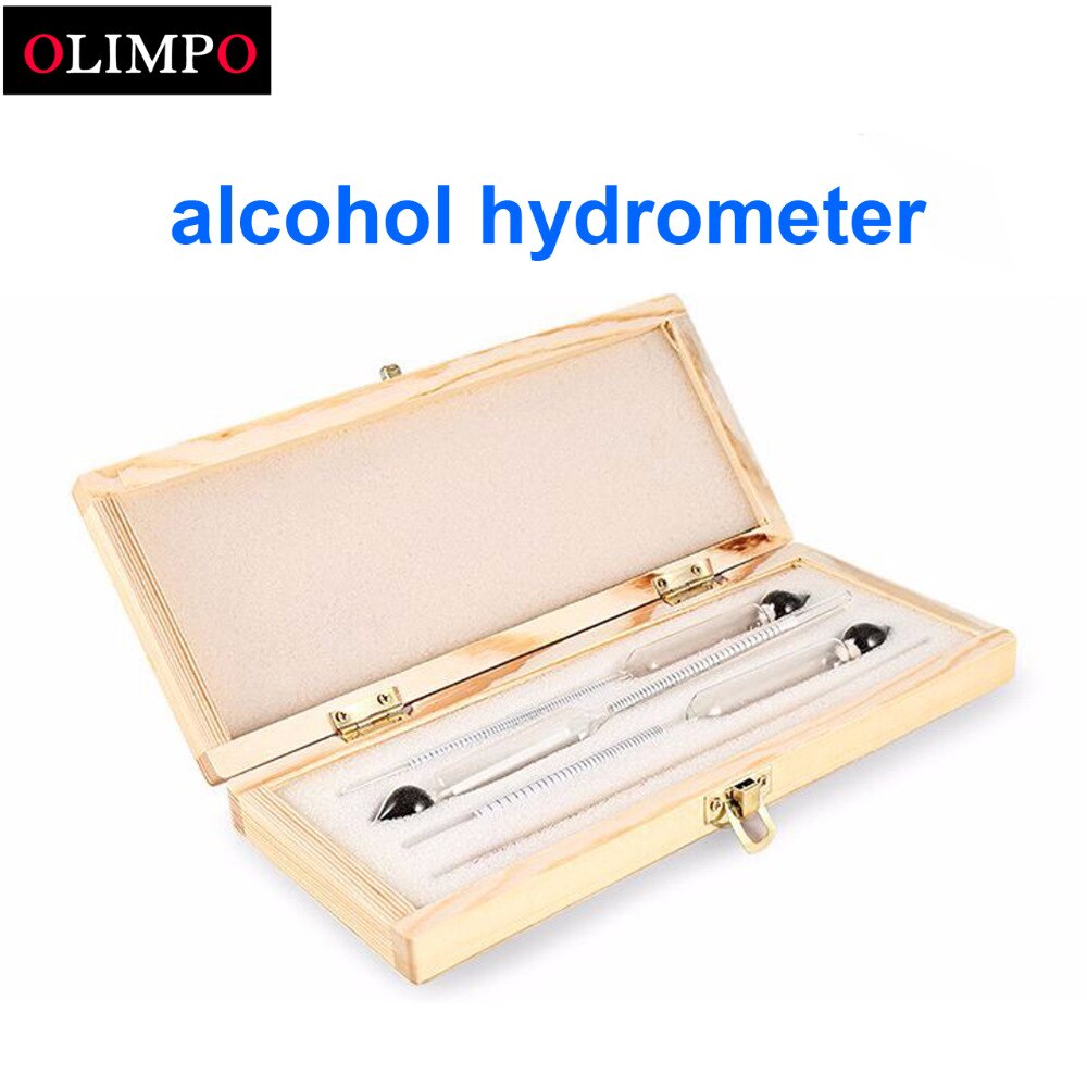 Alcoholmeter Alcohol Meter Meter Meten Alcohol Instrument Concentratie Meter Whisky Wodka Met Houten Doos