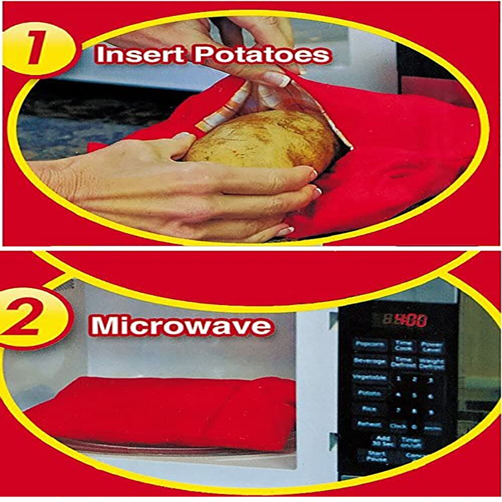Mikrobølgeovn potet komfyrpose tortillas komfyrpose vaskbar og gjenbrukbar pose perfekte poteter  in 4 minutter