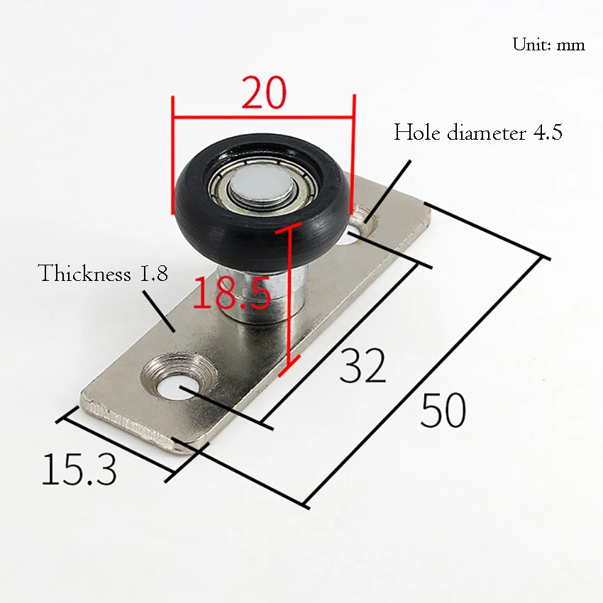 1Pc Hardware Furniture Sliding Door Pulley Swing Stopper, Kitchen Hanging Door Guide Wheel, Sliding Door Stop Pendulum Pulleys: Silver