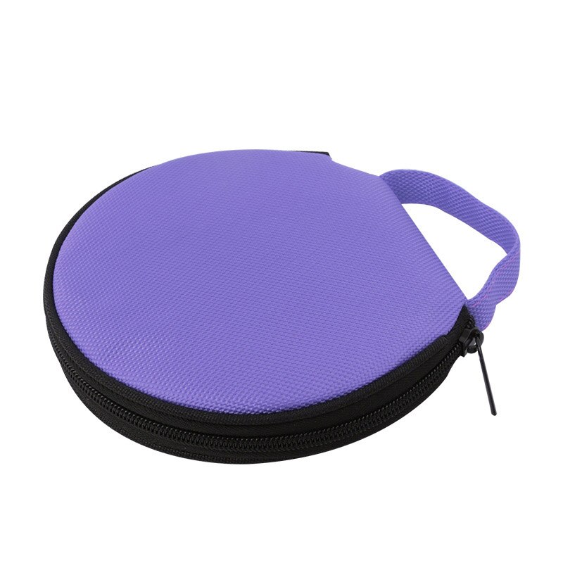 Portable CD DVD Case 20 Capacity Oxford Cloth Storage Bag Round Holder with Zipper for Home Car CD Box Bag: Purple