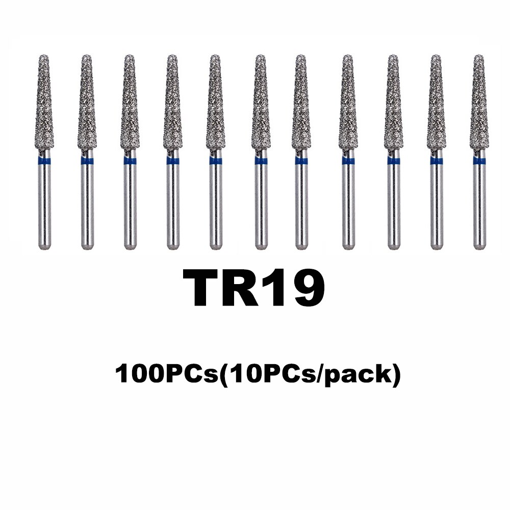 100PCs Dental Diamond Burs Drill Dentistry Burs Dia-burs for High Speed Handpiece Handle Diameter 1.6mm Dentist Tools BR31 FO32: 100PCs TR-19