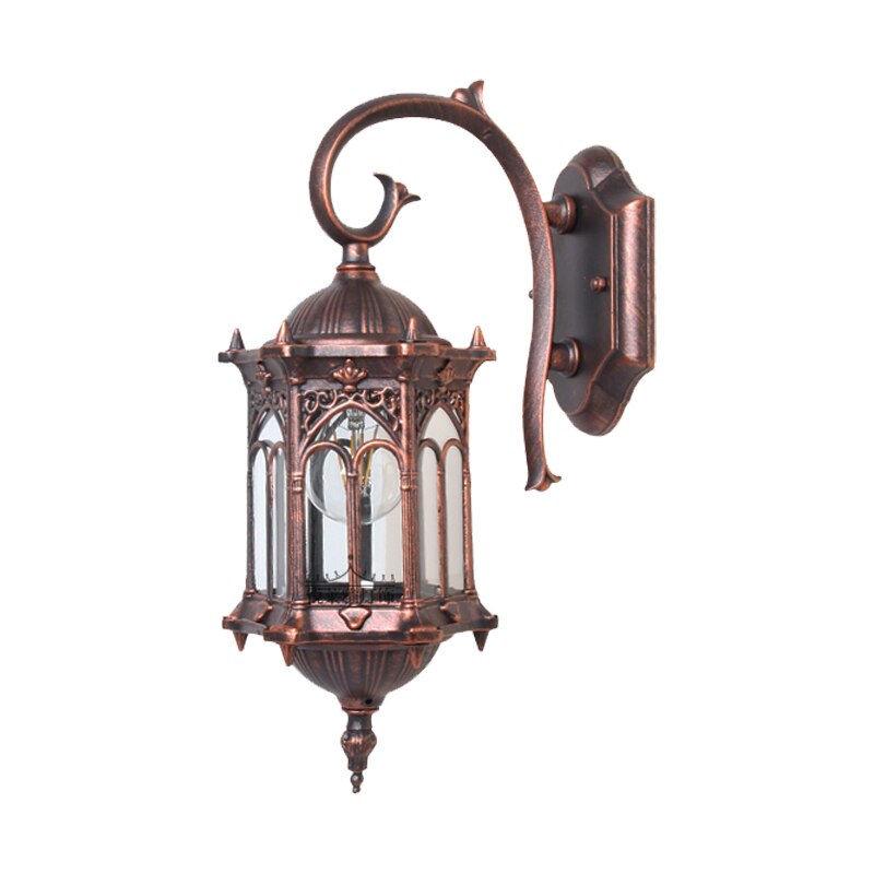 Lámpara de pared para pasillo, de estilo europeo, para exteriores, lámpara impermeable para pared de patio, simple, para villa, puerta, balcón, pasillo, luz de pared retro