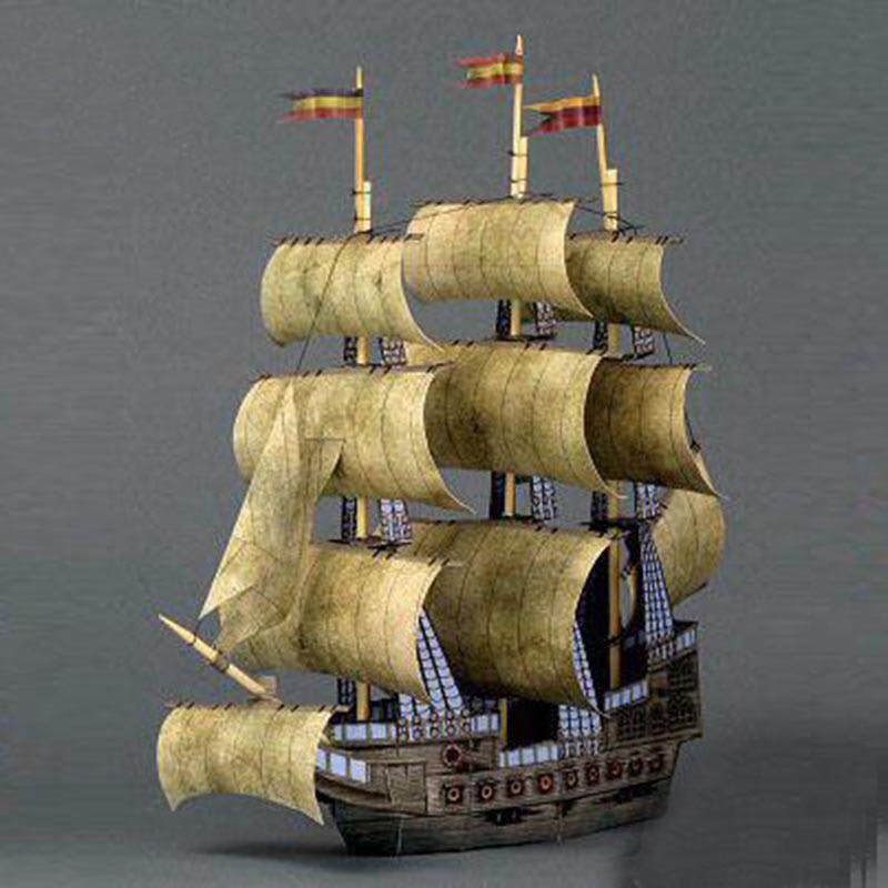 Paper Model DIY Ancient Sailboat Pirate Ship