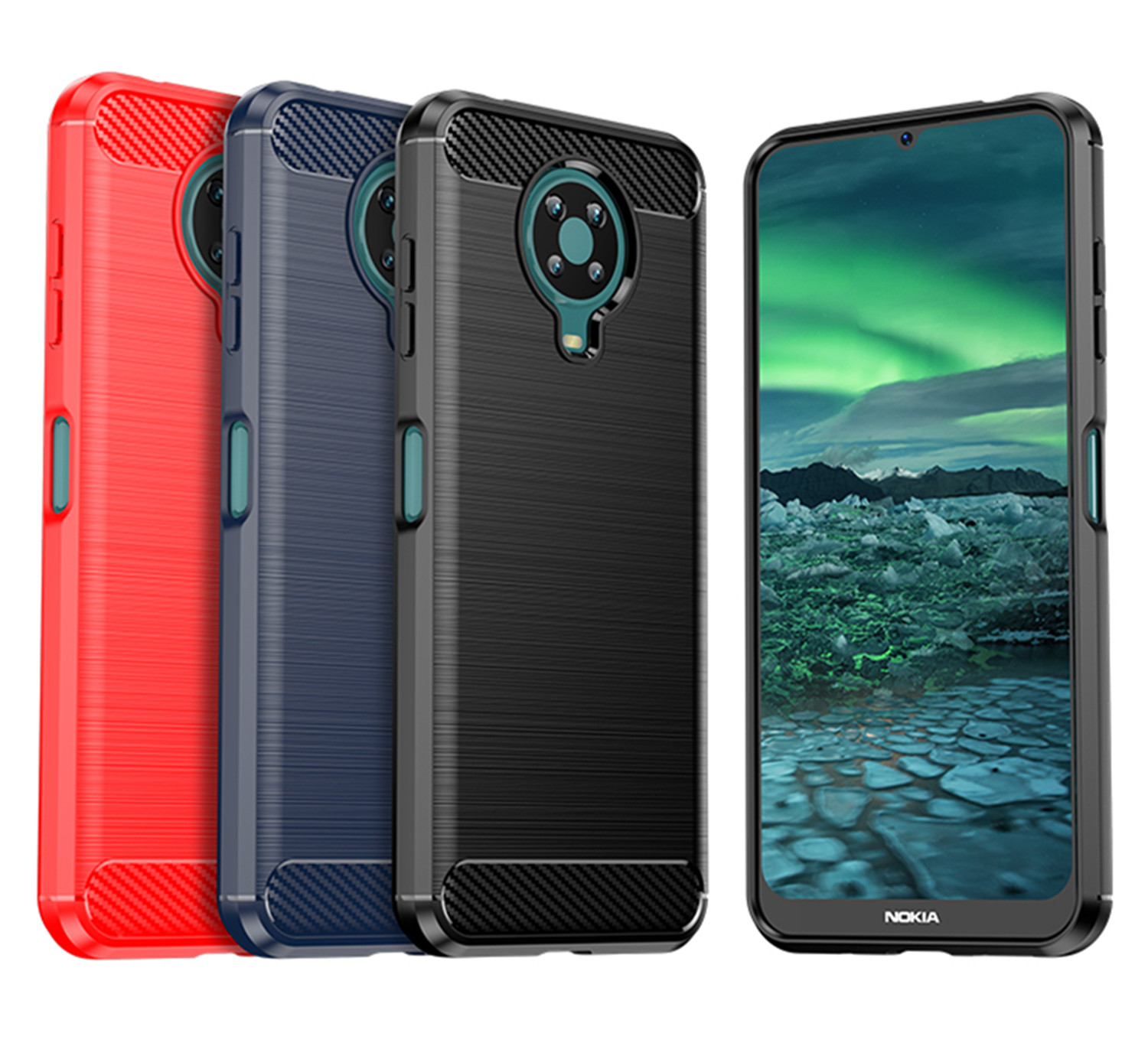 Silicone Case for Nokia G10 G20 G11 G21 G50 Shockproof Carbon Fiber Back Cover for nokia g60 g400 Soft Matte phone cases