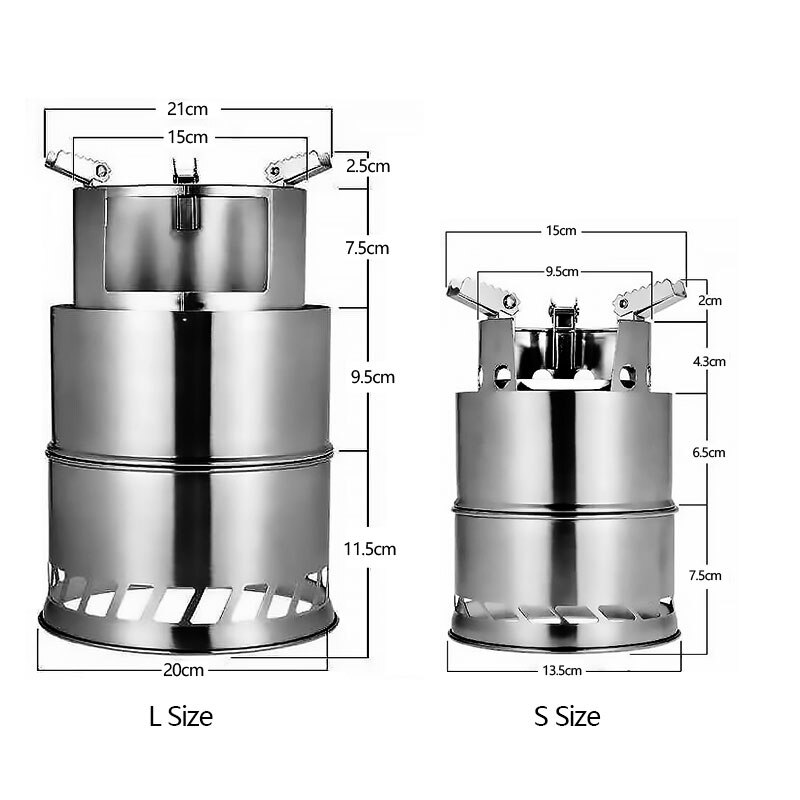 Attrezzature da campeggio di Legno Stufa A gas Portatile Esterna in Acciaio Inox di Cottura Bruciatore Stufa di Legno Zaino in Spalla del Bruciatore del Forno Stufa