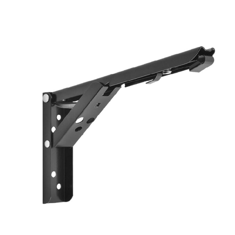 2 stk trekant foldebeslag justerbar vægmonteret bordhylde tunge bænk support møbler hardware tilbehør: 14 tommer / Sort