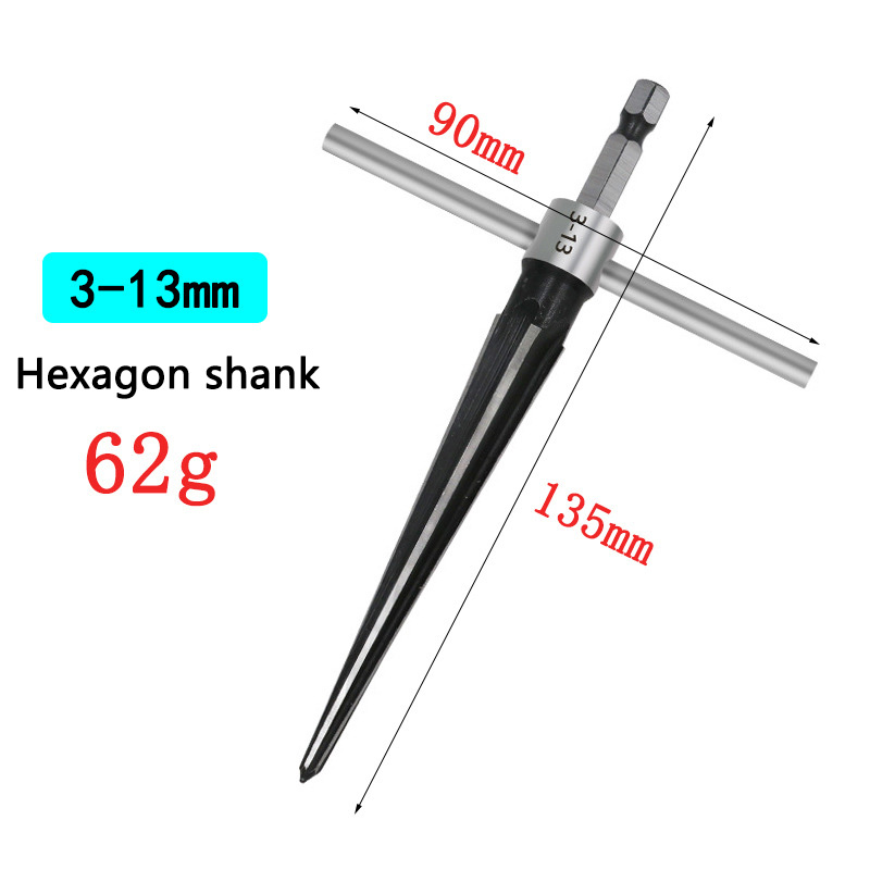 Alésoir conique à tige ronde de 5 à 16mm, outil pour le travail du bois, trou de chanfrein de 3 à 13mm, perçage extensible pour planche de bois, version améliorée 2025: Orange