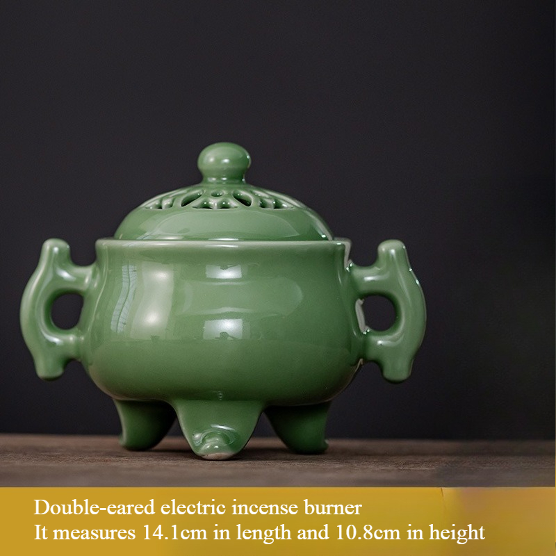 Tradycyjny elektryczny kadzielnik o wysokiej temperaturze, może palić na sucho 520 stopnie, ceramiczny przedmiot dekoracyjny do użytku domowego w herbaciarniach: Burgundia